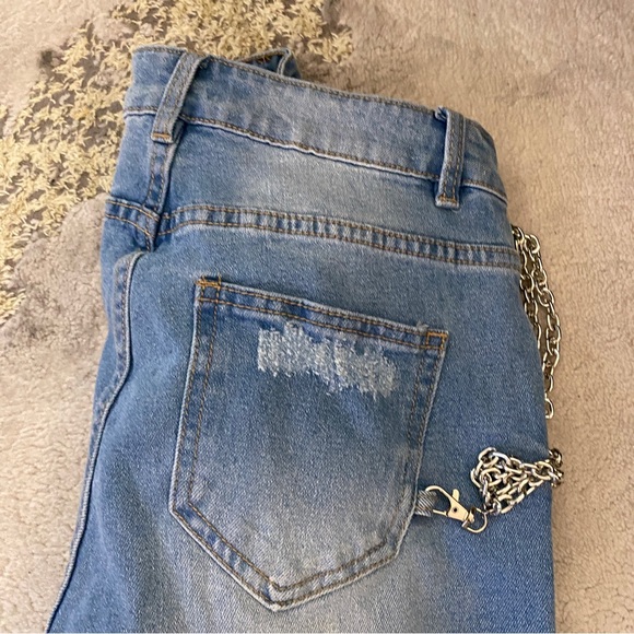 3 for 30$ American Bazi Women's Distressed  Cutout Denim Skinny Jogger Jeans  M - Picture 8 of 10